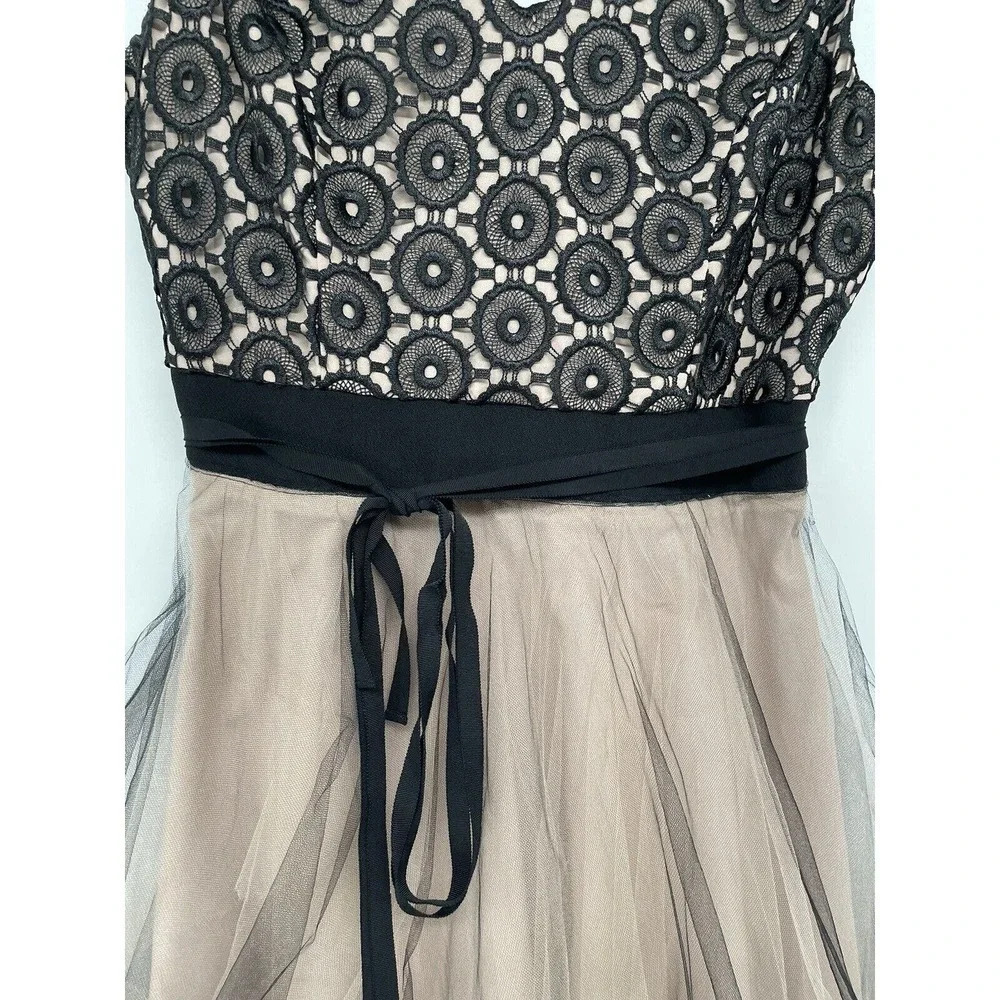 NHA KHANH $640 Black Nude Tulle Kae Princess Party Dress size 16 - Picture 16 of 16